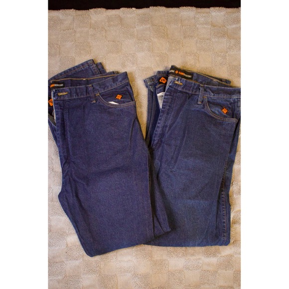 Wrangler Other - Lot of 2 Wrangler FR Flame Resistant Jeans Mens Dark Wash Work Pants CAT2 2112